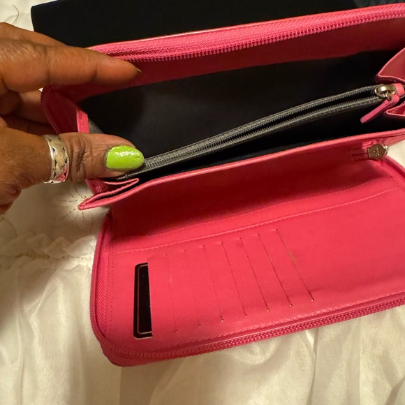 81720 Chanel Pink Patent Lucky Symbols Zip Around Wide Long Wallet/Organizer. - Picture 3 of 7